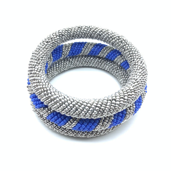 Beaded Bangle-Silver 2