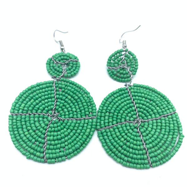 Beaded Earrings-Green Variation 3