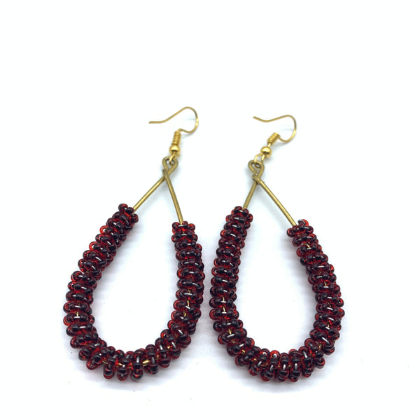 Beaded Earrings Nuru-Red 2