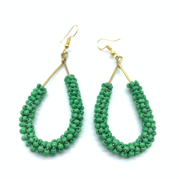 Beaded Earrings Nuru-Green