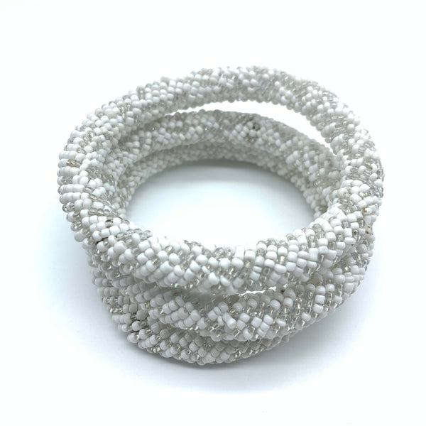 Beaded Bangle-White