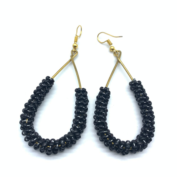 Beaded Earrings Nuru-Black