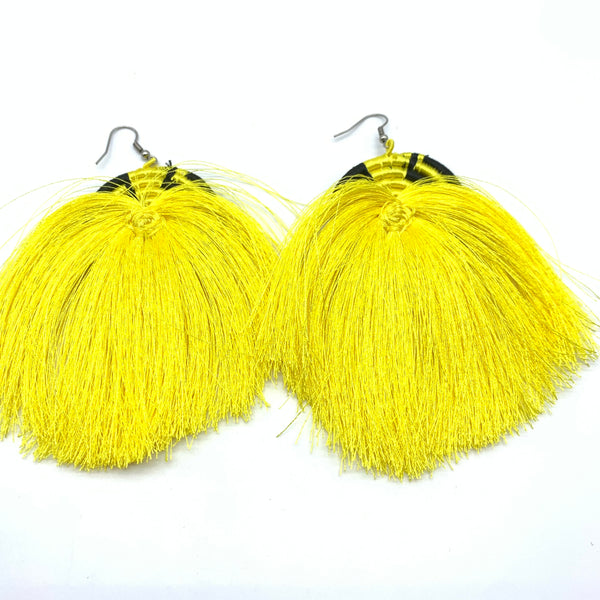 Thread Earrings Keza- Yellow Variation 2