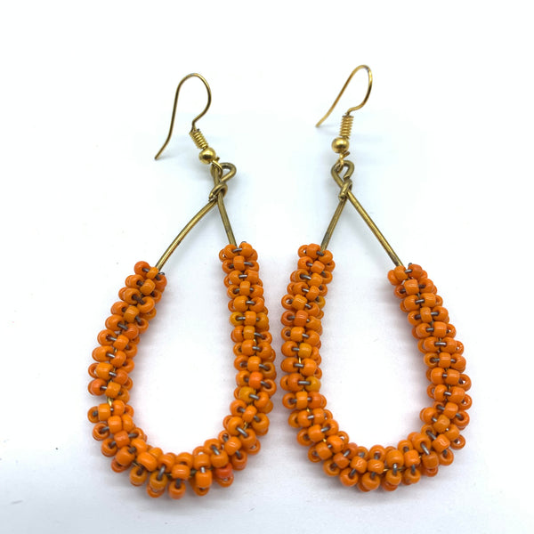 Beaded Earrings Nuru-Orange