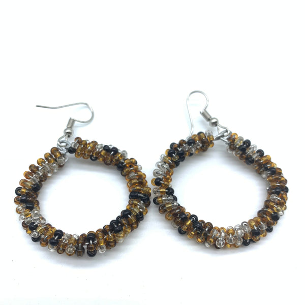 Beaded Earrings Kaweria-Brown