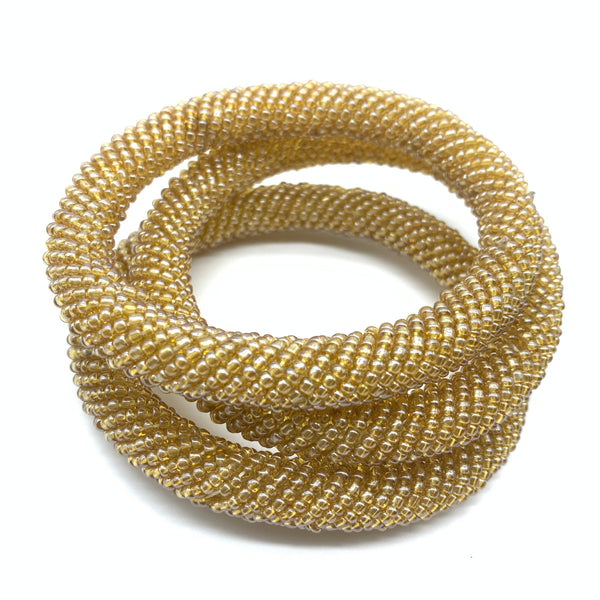 Beaded Bangle-Champagne