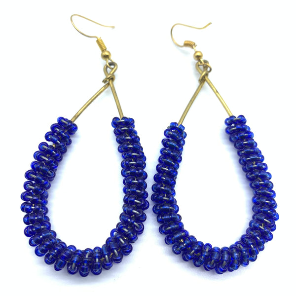 Beaded Earrings Nuru-Blue