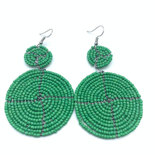 Beaded Earrings-Green Variation 3