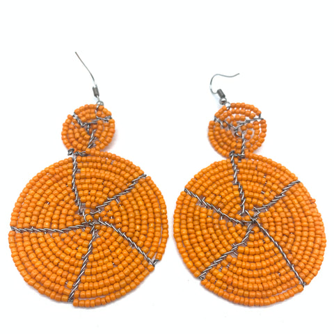 Beaded Earrings-Orange Variation 2