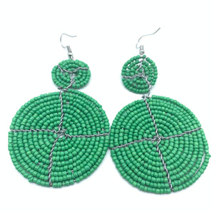 Beaded Earrings-Green Variation 3