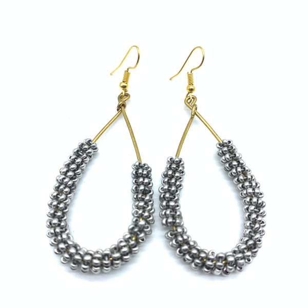 Beaded Earrings Nuru-Silver