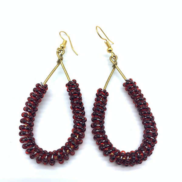 Beaded Earrings Nuru-Red 2