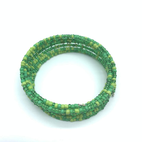 Beaded Coil Bracelet-Green