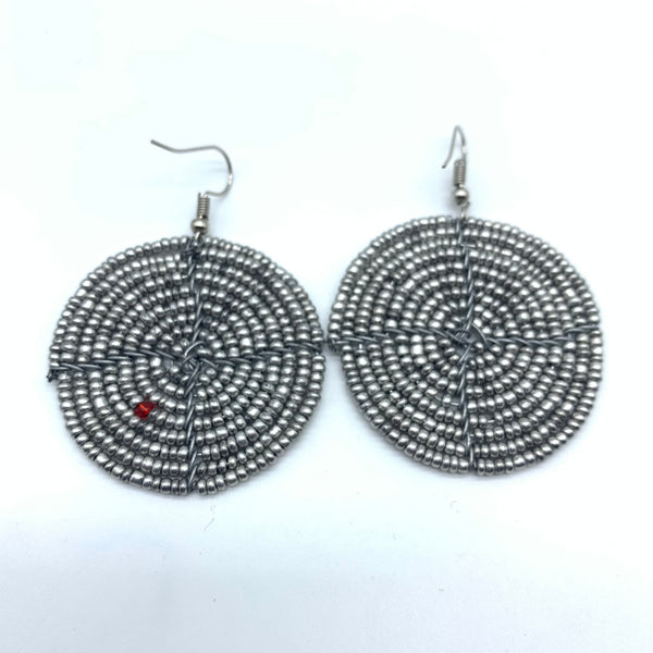 Beaded Earrings Duni-Silver