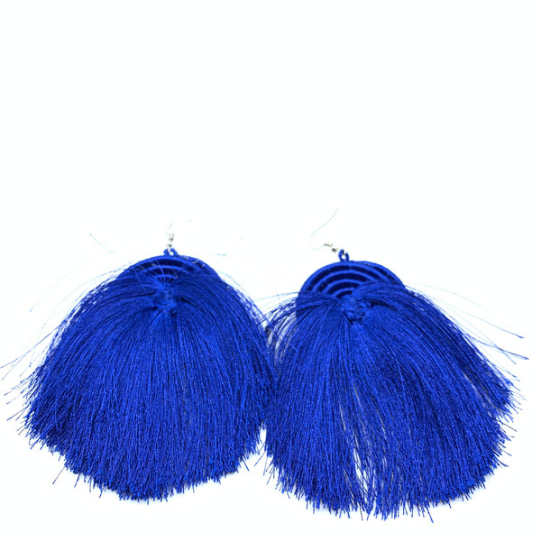 Thread Earrings Keza-Blue Variation