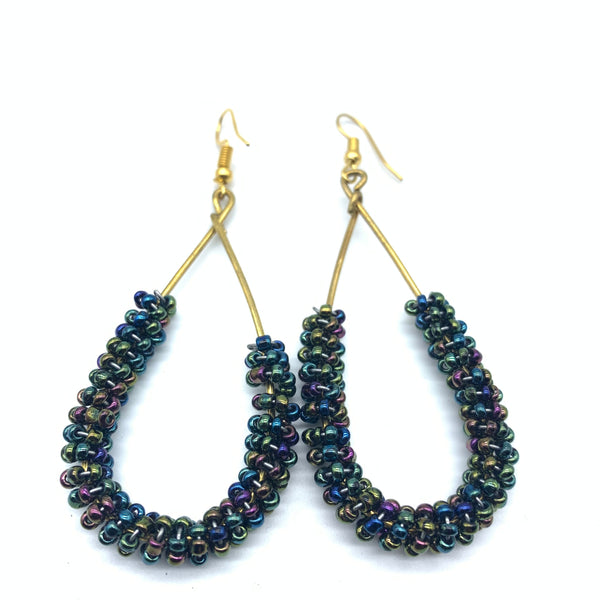 Beaded Earrings Nuru-Metallic Multi Coulour