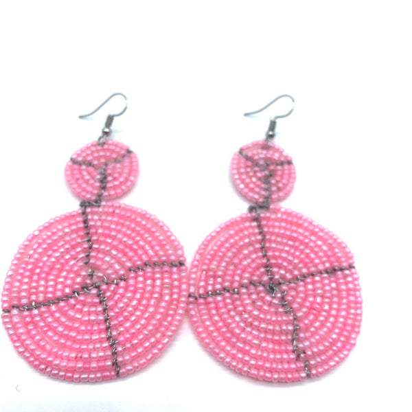 Beaded Earrings-Pink Variation 3