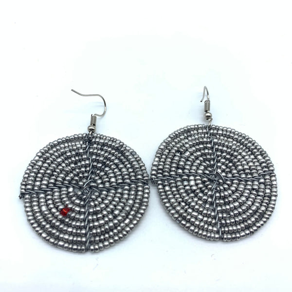 Beaded Earrings Duni-Silver