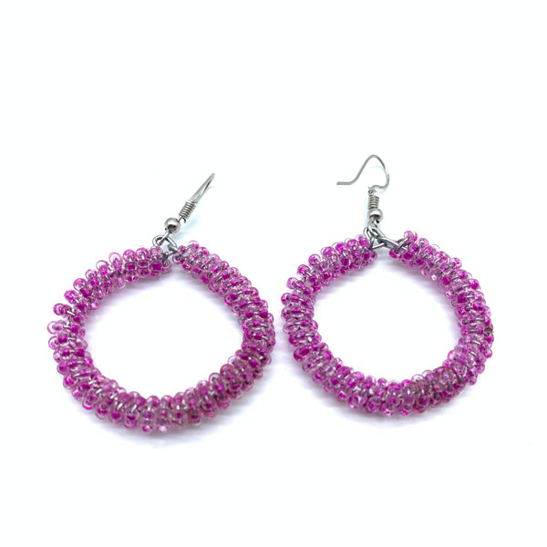 Beaded Earrings Kaweria-Pink