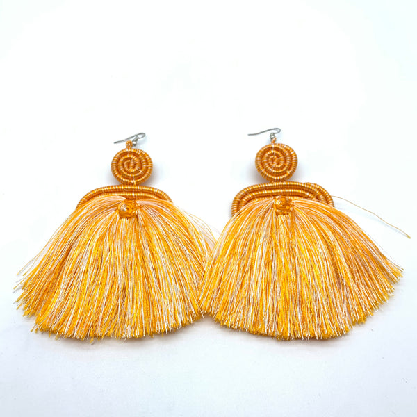 Thread Earrings Meza-Orange Variation