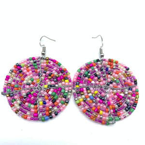 Beaded Earrings Duni-Pink