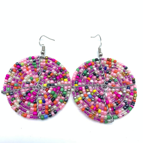 Beaded Earrings Duni-Pink