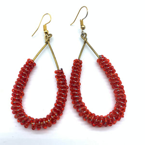 Beaded Earrings Nuru-Red