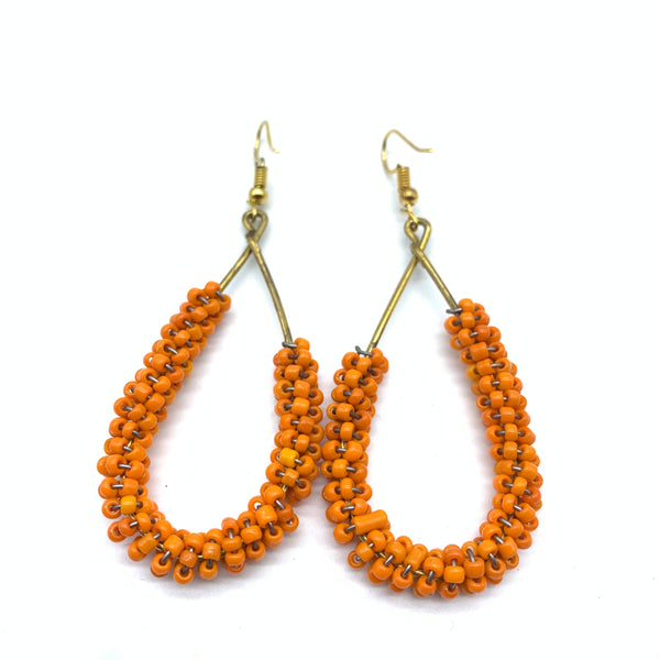 Beaded Earrings Nuru-Orange