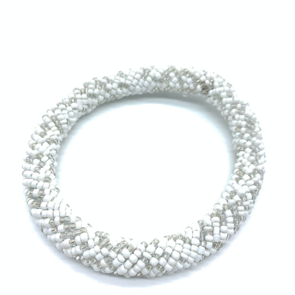 Beaded Bangle-White