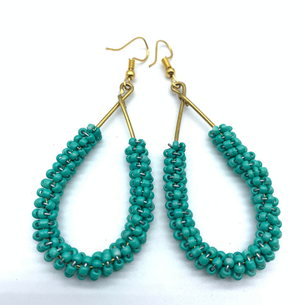 Beaded Earrings Nuru-Teal