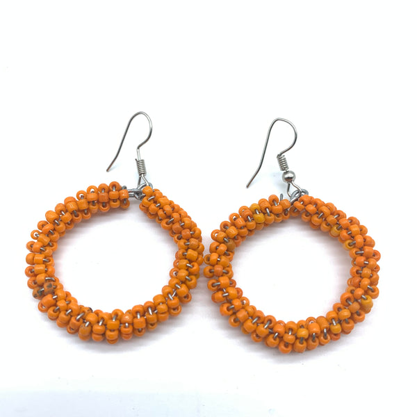 Beaded Earrings Kaweria-Orange