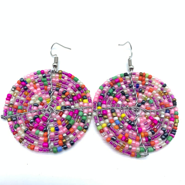 Beaded Earrings Duni-Pink