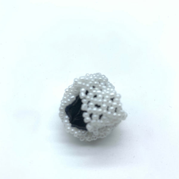 Beaded Ring- Pearl White Variation 3