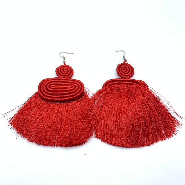 Thread Earrings Meza-Red Variation