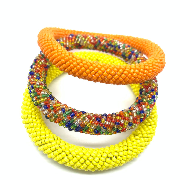 Beaded Bangle-Yellow 2