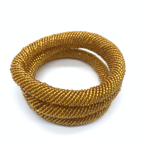 Beaded Bangle-Gold 3