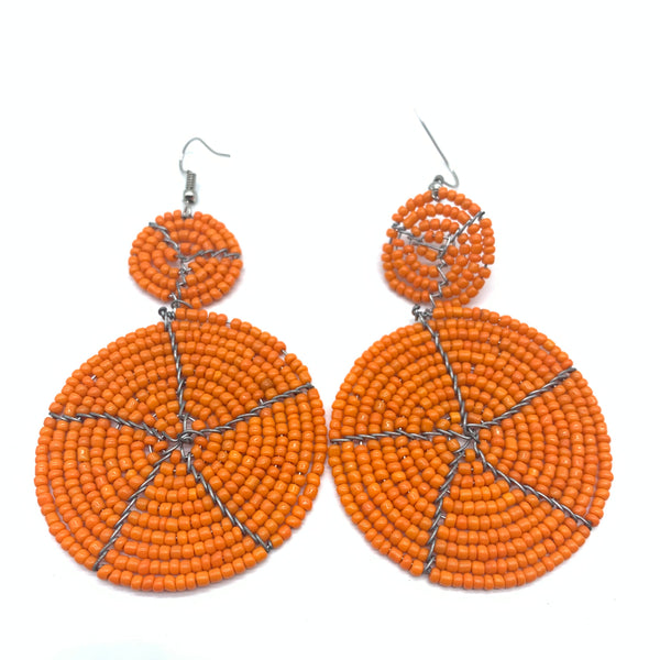 Beaded Earrings-Orange Variation 3
