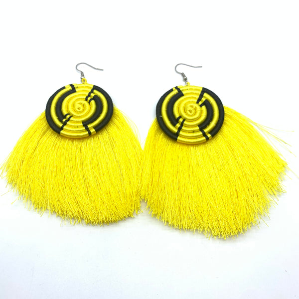 Thread Earrings Keza- Yellow Variation 2