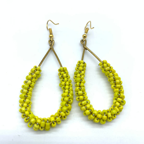 Beaded Earrings Nuru-Yellow