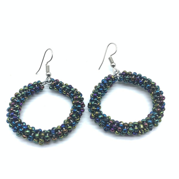 Beaded Earrings Kaweria-Metallic Multi Colour