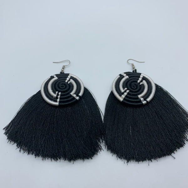 Thread Earrings Keza- Black Variation 2