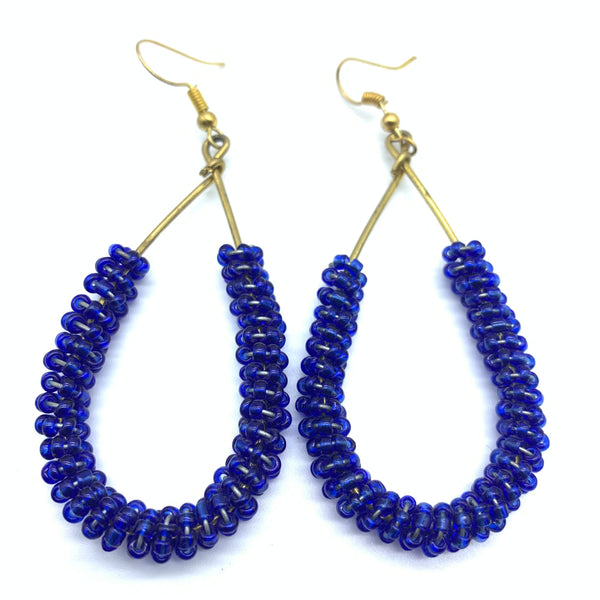 Beaded Earrings Nuru-Blue