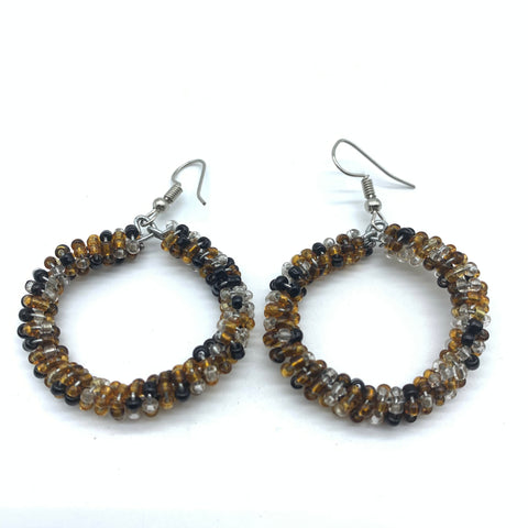 Beaded Earrings Kaweria-Brown