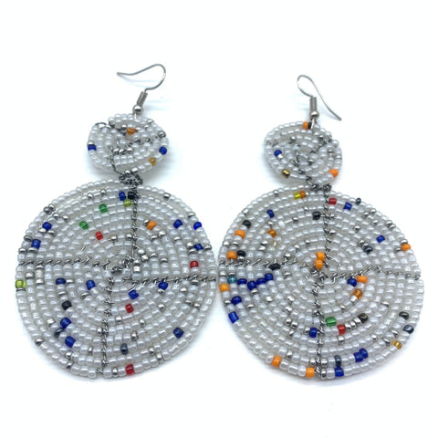 Beaded Earrings- Peal White Variation