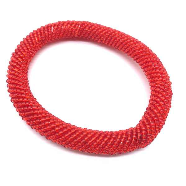 Beaded Bangle-Red