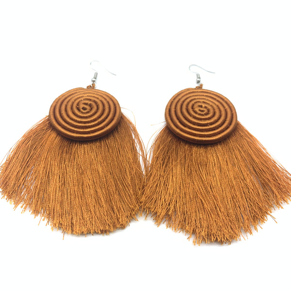 Thread Earrings Keza- Brown Variation