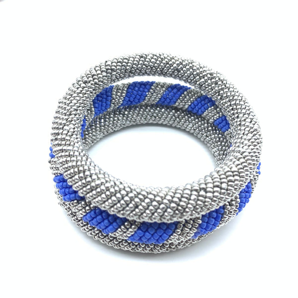 Beaded Bangle-Silver 2