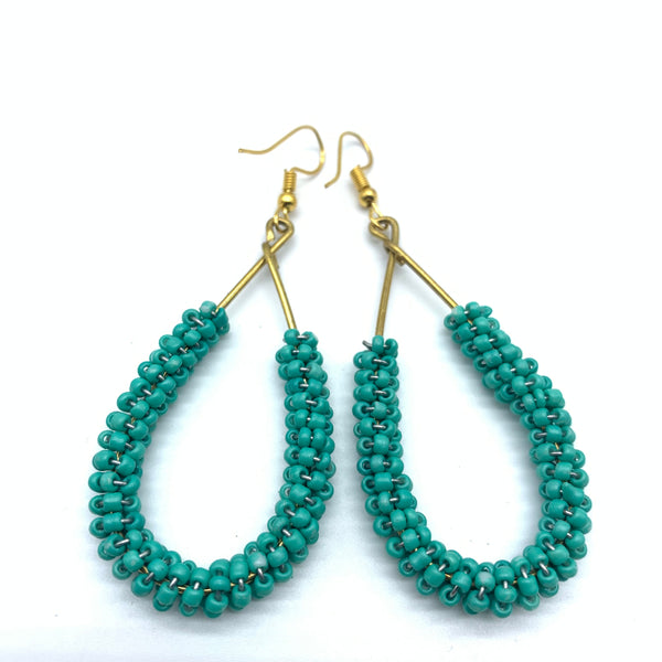 Beaded Earrings Nuru-Teal