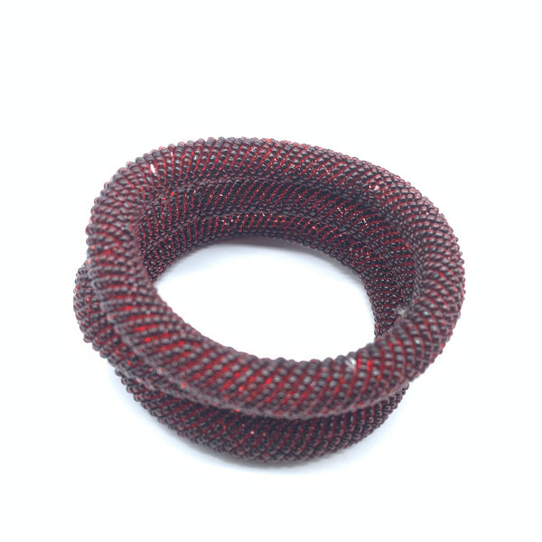 Beaded Bangle-Red 2