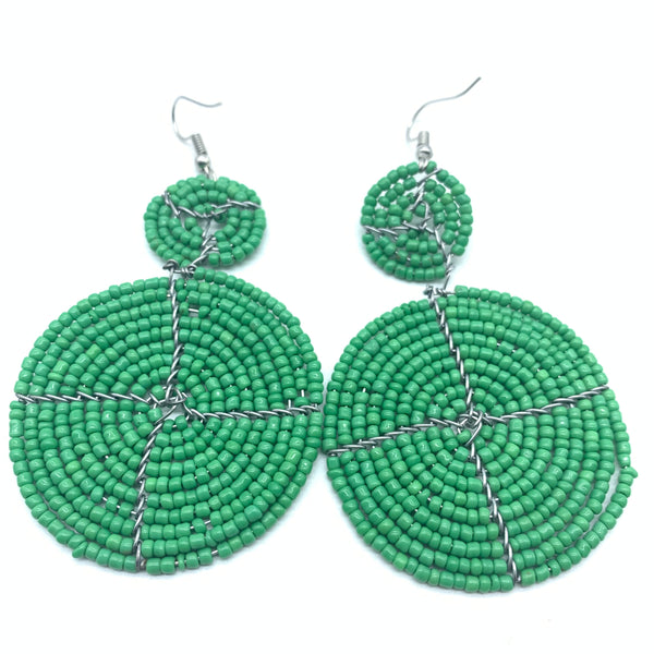 Beaded Earrings-Green Variation 3